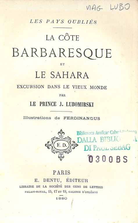 copertina di La cote barbaresque et le Sahara: excursion dans le vieux monde