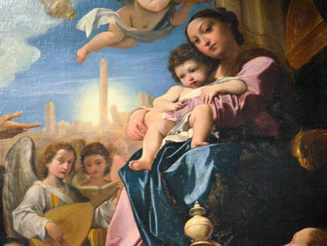 Madonna con bambino in trono e santi