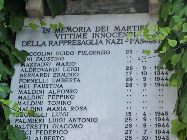 Lapide in memoria delle vittime delle rappresaglie nazifasciste