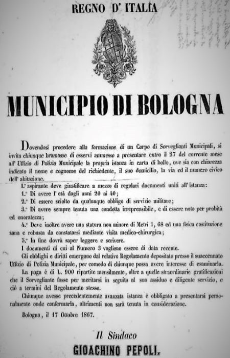 Modalità di ammissione al Corpo di Sorveglianti Municipali di Bologna
