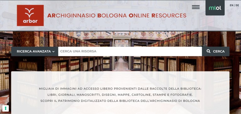 immagine di ARBOR. ARchiginnasio Bologna Online Resources