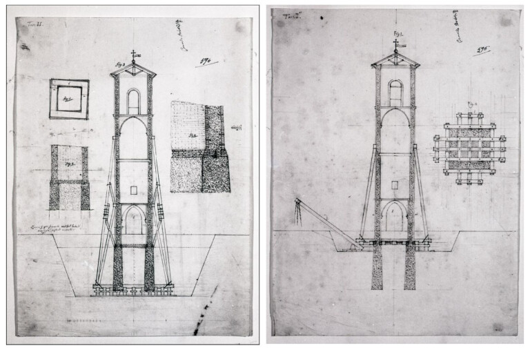 immagine di Ercole Gasparini, Sezioni di torre campanaria (prima metà sec. XIX)