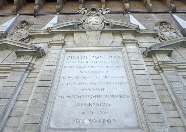 Fontana Vecchia, lapide dedicatoria