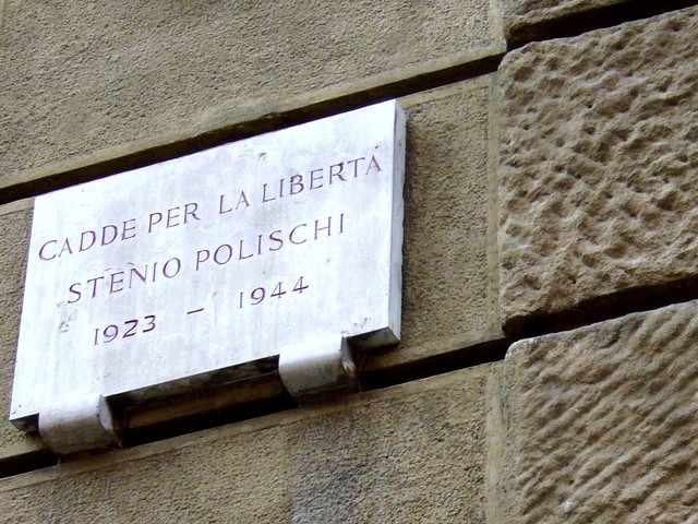 Lapide in via Venezian (BO) dove fu impiccato Stelio Polischi