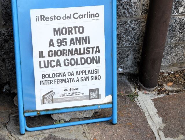 L'annuncio della morte di Luca Goldoni
