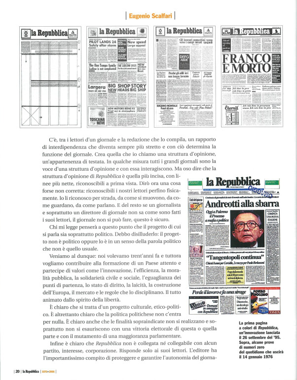 immagine di «la Repubblica», il numero zero