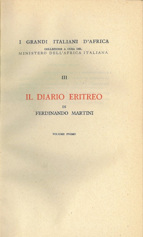 cover of Il diario eritreo: vol. 1