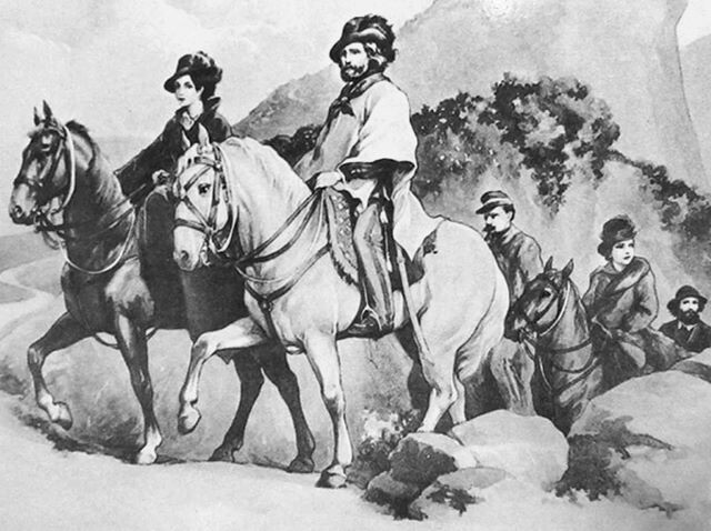 Garibaldi con Anita verso San Marino