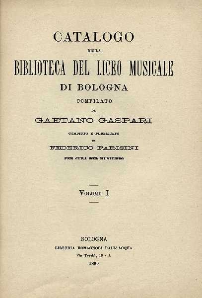 Prima edizione del Catalogo Gaspari 