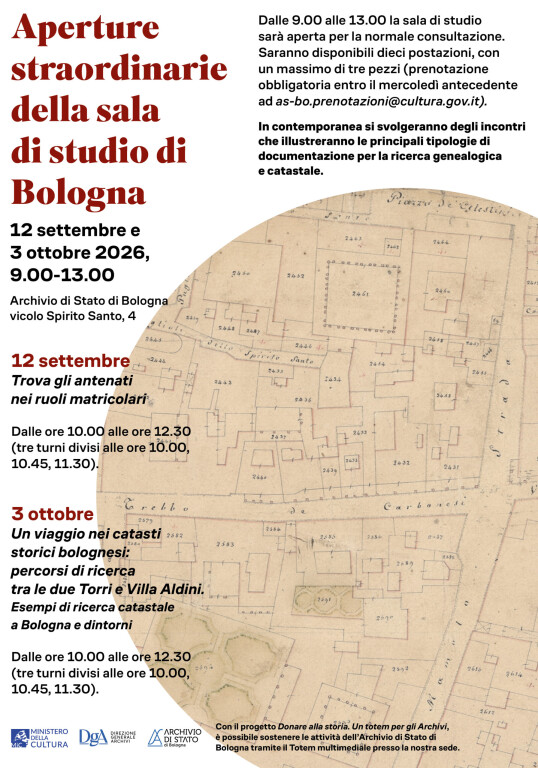 immagine di Aperture straordinarie della sala di studio di Bologna