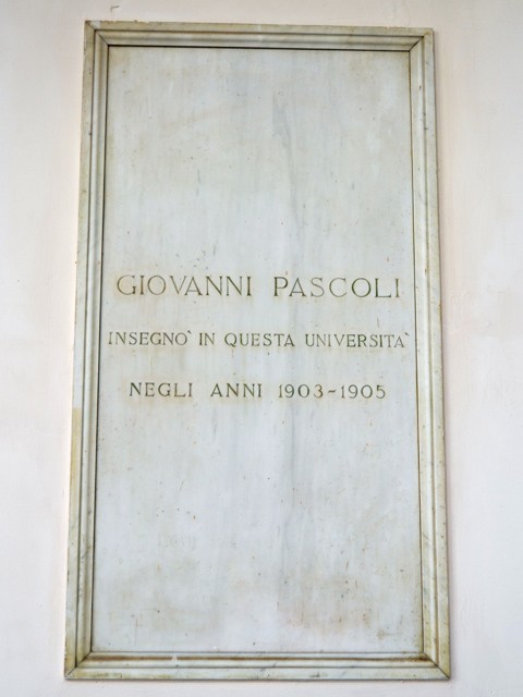 Lapide a ricordo dell'insegnamento di Giovanni Pascoli all'Università La Sapienza di Pisa 