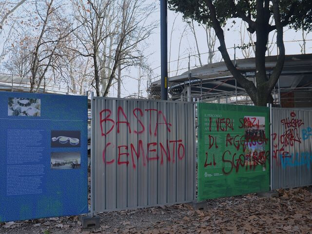 Il cantiere del nuovo padiglione