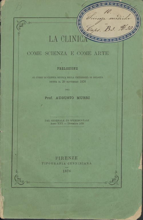 image of Augusto Murri, La clinica come scienza e come arte (1876)