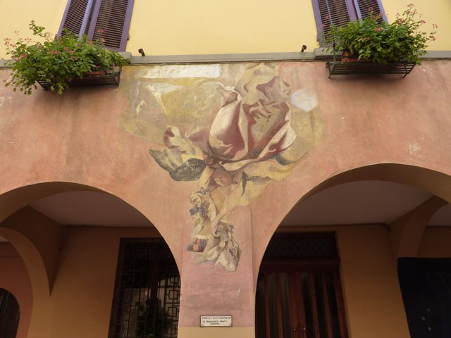 Dozza imolese - Muro Dipinto - Paolo Meneghesso - L'angelo della vendemmia - 1981