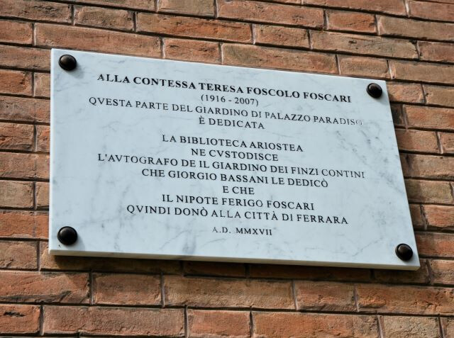 Lapide per Teresa Foscolo Foscari
