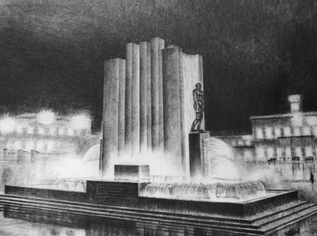 A. Marabini - Concorso per la fontana della stazione di Bologna - 1933 - Fonte: Mostra "Carte e pensieri per costruire la città" - Archiginnasio (BO) - 2016