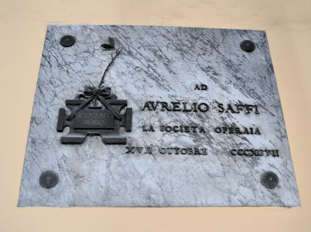 Lapide dedicata ad Aurelio Saffi