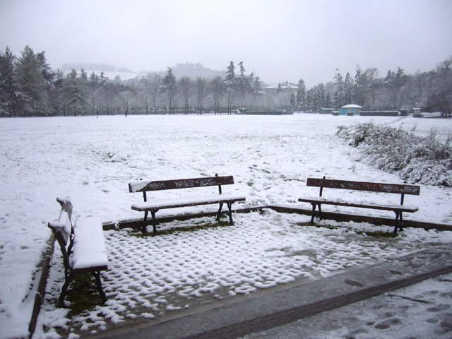 I Giardini Margherita sotto la neve 