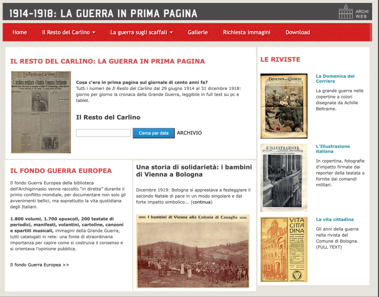 1914-1918: la guerra in prima pagina