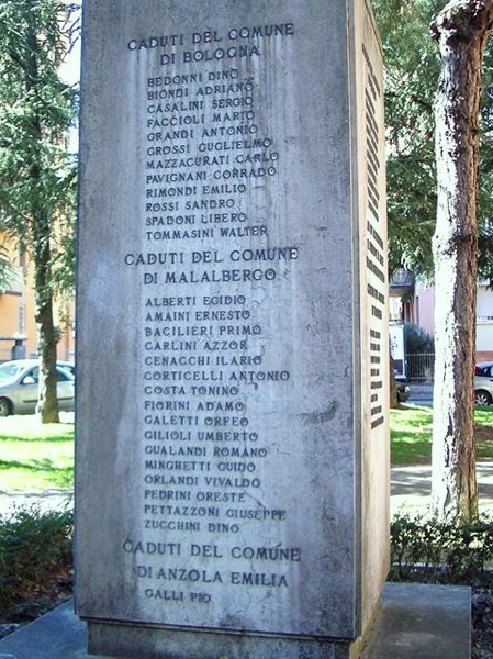 Monumento ai caduti di San Ruffillo - partigiani di Bologna, Malalbergo, Anzola Emilia