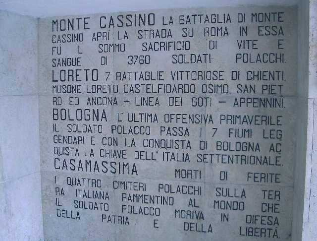 Cripta del cimitero di San Lazzaro - Le battaglie del 2. Corpo polacco in Italia - particolare