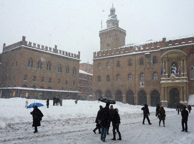 Piazza Maggiore il 1 febbraio 2012