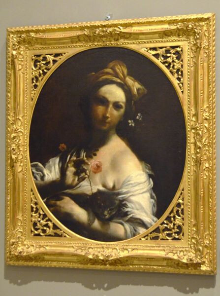 "Ragazza con rosa e gatto"