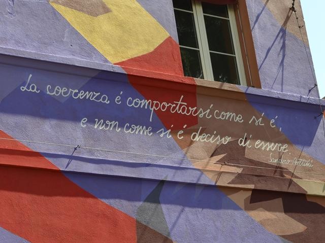 Murale per Irma Bandiera (Mimma) - Scuole Bombicci - via Turati (BO) - part.
