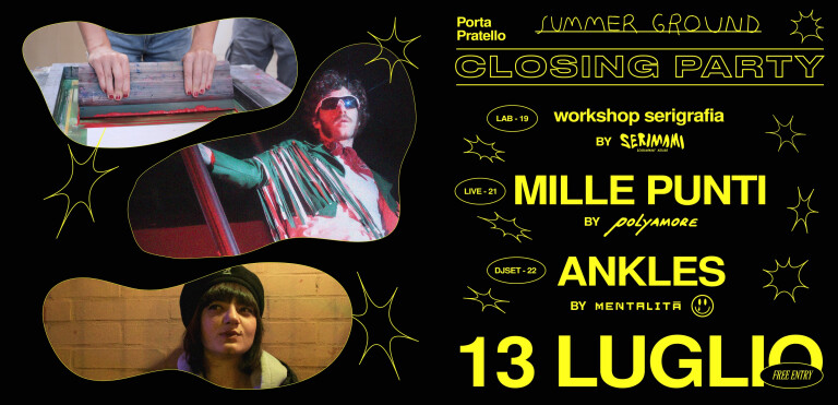 copertina di Workshop di Serigrafia a cura di SERIMAMI  + CLOSING PARTY Millepunti Live e ANKLES dj set