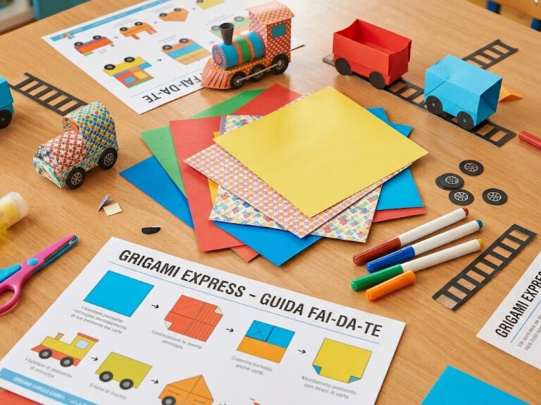 copertina di Origami Express: costruisci il tuo trenino di carta
