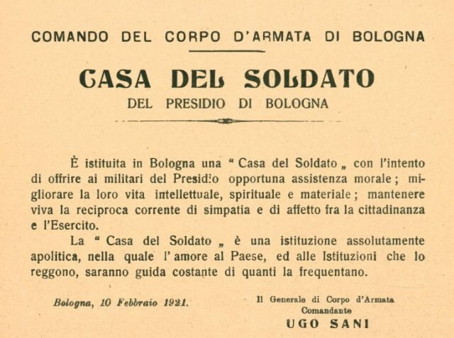 Presentazione della nuova Casa del Soldato di Bologna