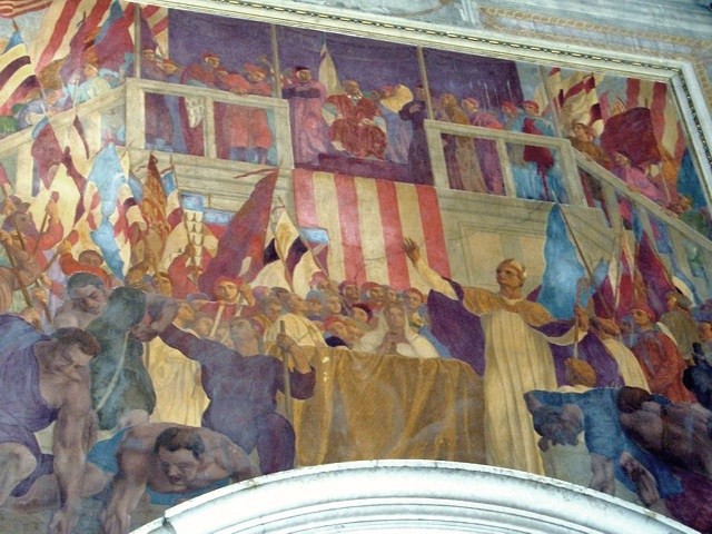 Affresco di A. De Carolis - Storia e fasti di Bologna - Palazzo del Podestà (BO)