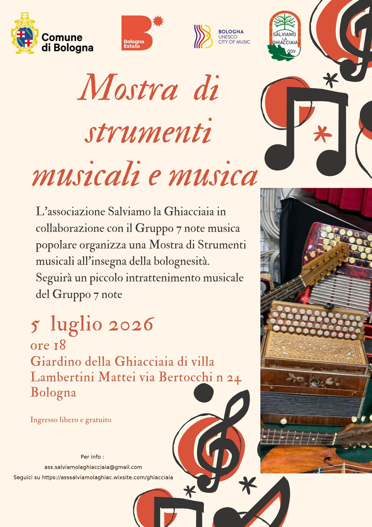 Mostra di strumenti musicali e musica all’insegna della bolognesità