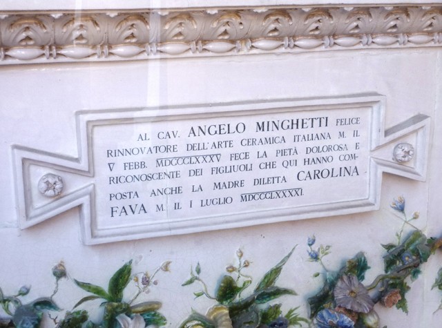 Tomba di Angelo Minghetti - Cimitero della Certosa (BO) - particolare
