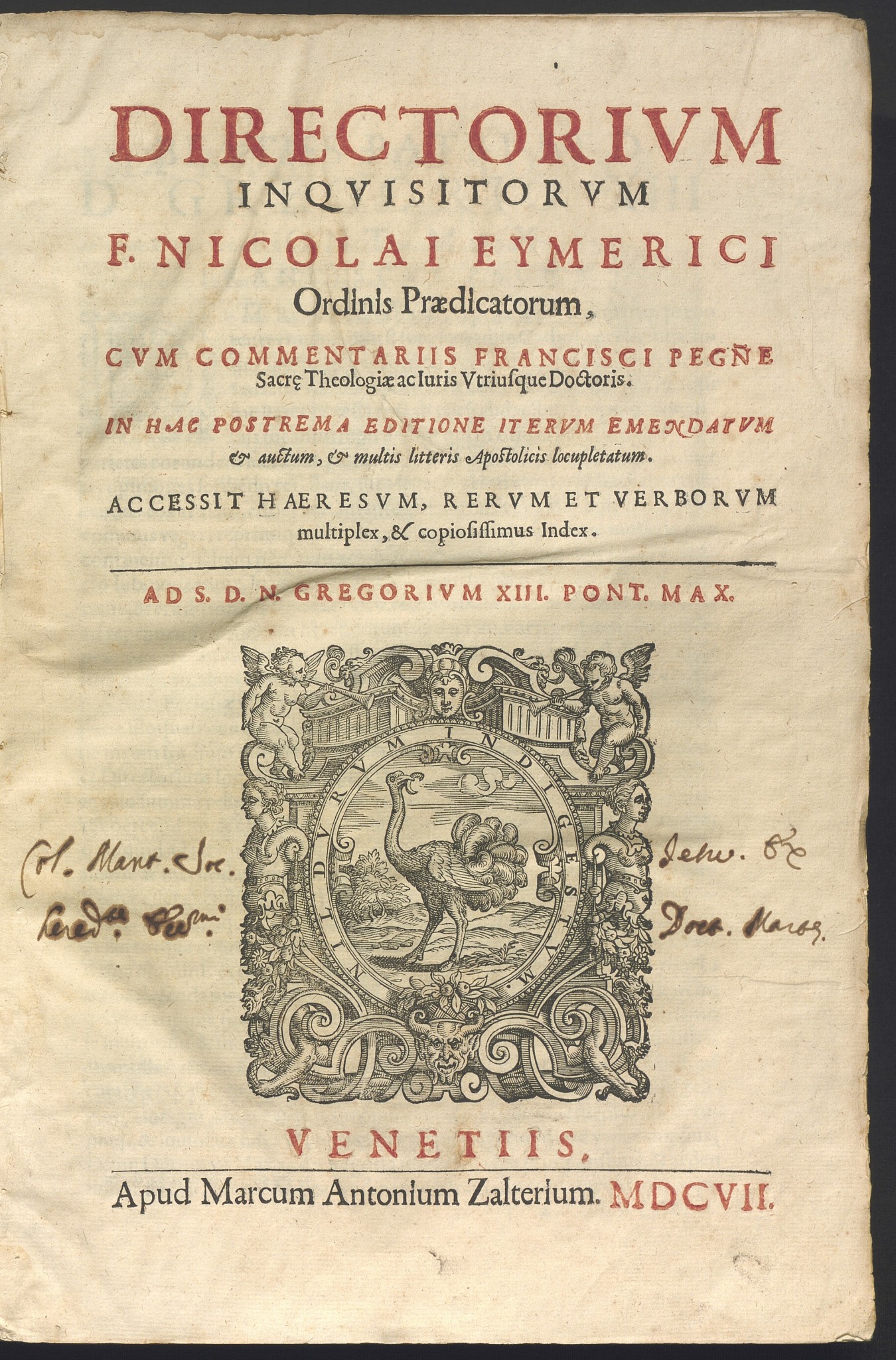 Nicolas Eymerich, Directorium inquisitorum (1607)
