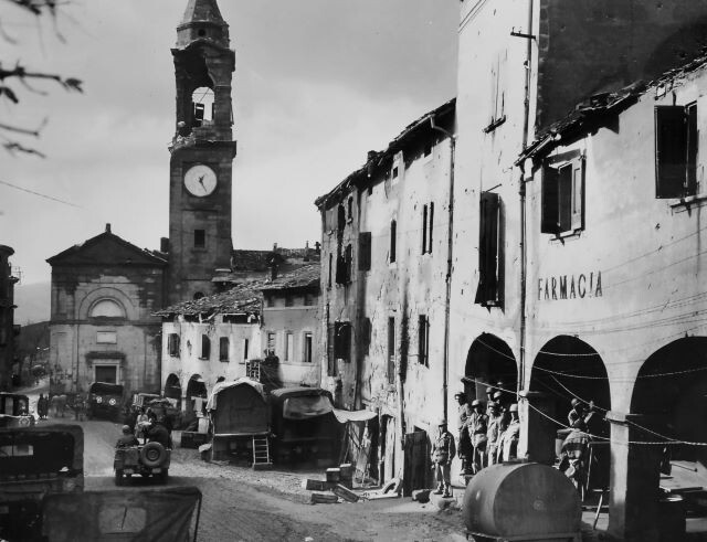 Monghidoro occupata dalle truppe della V Armata