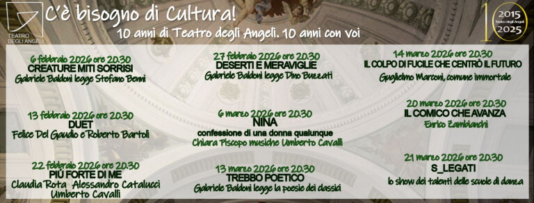 Teatro Angeli locandina febbraio marzo 2026
