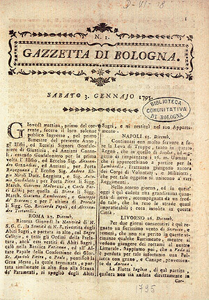 cover of Gazzette bolognesi