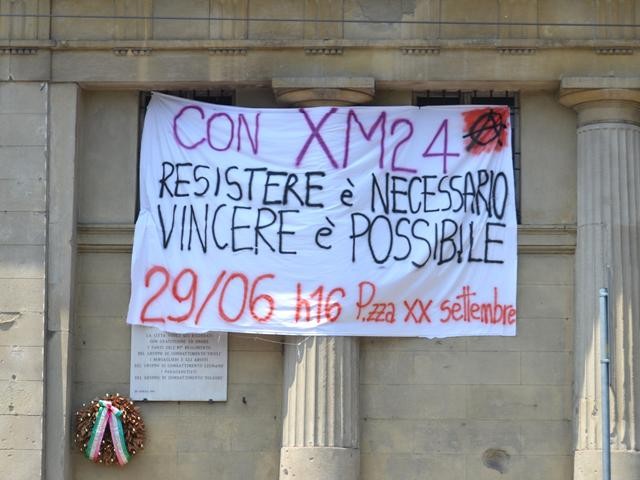 Manifestazione a favore di XM24 - giugno 2019 - Circolo anarchico "Berneri" - Cassero di Porta Santo Stefano (BO)