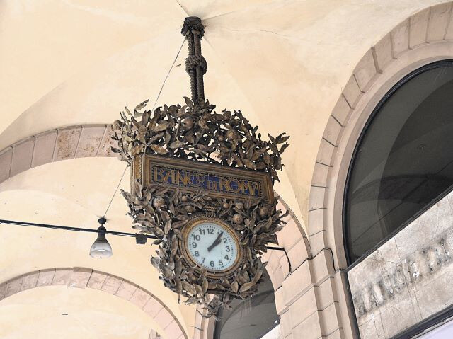 L'orologio liberty del Banco di Roma