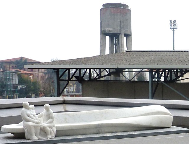 Terrazzo del MAGI900 - sullo sfondo il serbatoio dell'acquedotto - Pieve di Cento (BO)