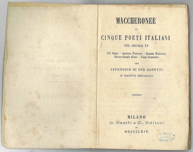 copertina di Opere di Teofilo Folengo. Appendice: I maccheronici prefolenghiani