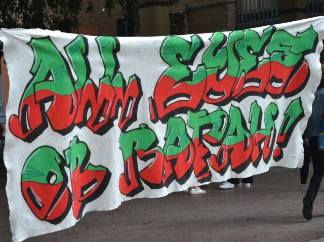 Scritte pro Palestina in zona universitaria