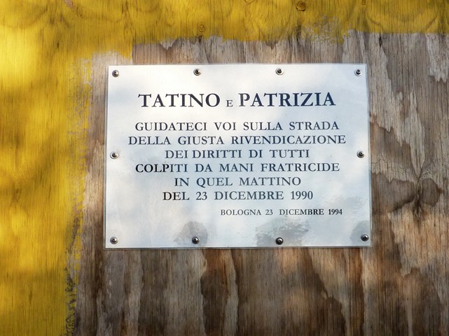 Ricordo di Tatino Bellinati e Patrizia della Santina uccisi il 23 dicembre 1990 dalla banda della Uno bianca