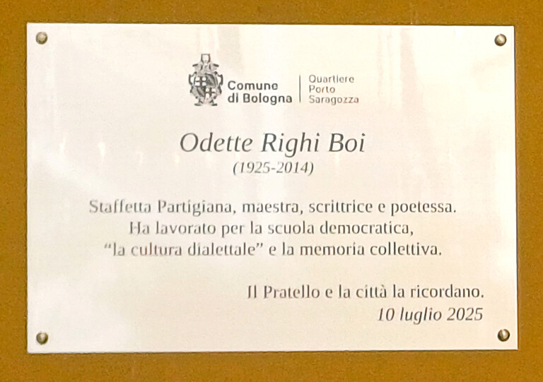 Targa per Odette Righi Boi