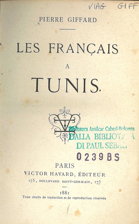 copertina di Les francais a Tunis 