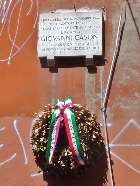 Lapide per Giovanni Casoni - via Begatto (BO)