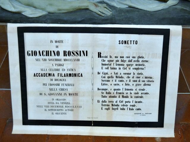 Sonetto in previsione delle onoranze funebri di Rossini a Bologna 