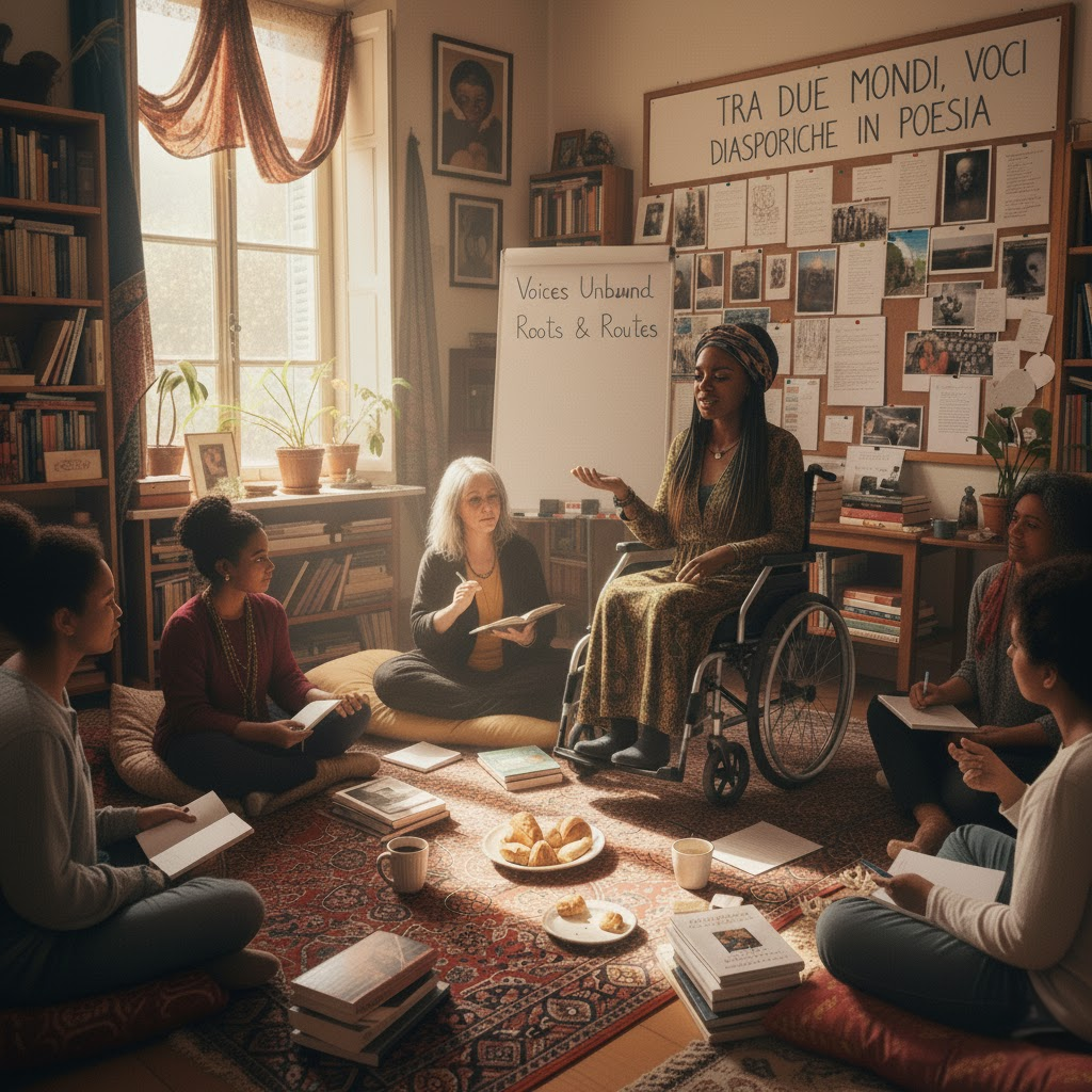 copertina di Tra Due Mondi: Voci e Linguaggi della Poesia Diasporica