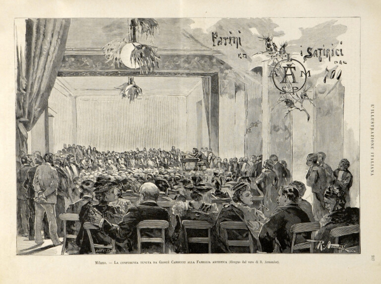 image of Milano - Conferenza tenuta da Carducci alla Famiglia Artistica